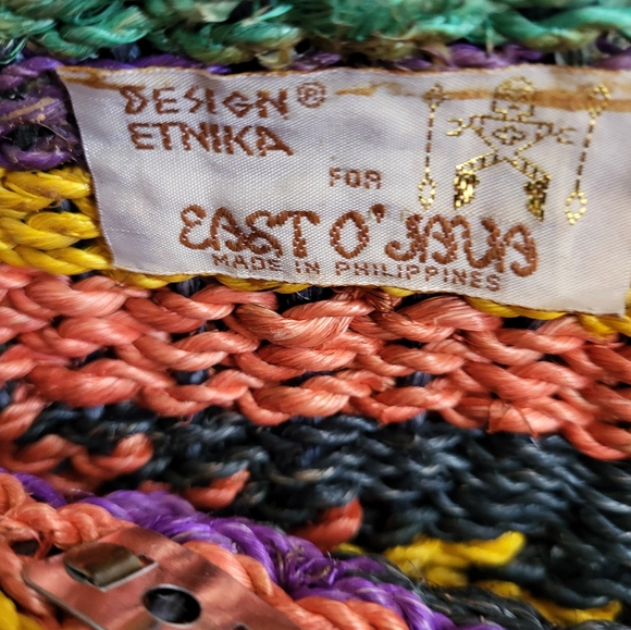 Design Etnika For East Java Xlarge Bright Colored Woven Straw Tote - Picture 10 of 10